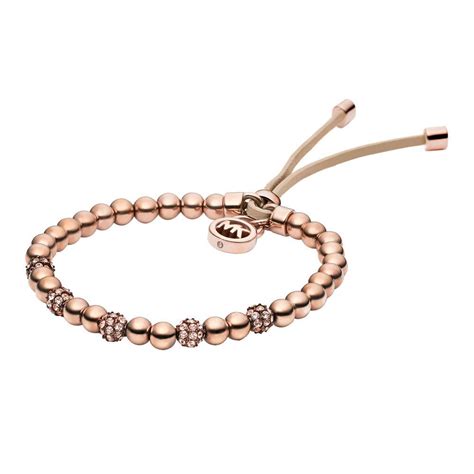 michael kors rose gold stretch bead bracelet|Michael Kors bracelet sale.